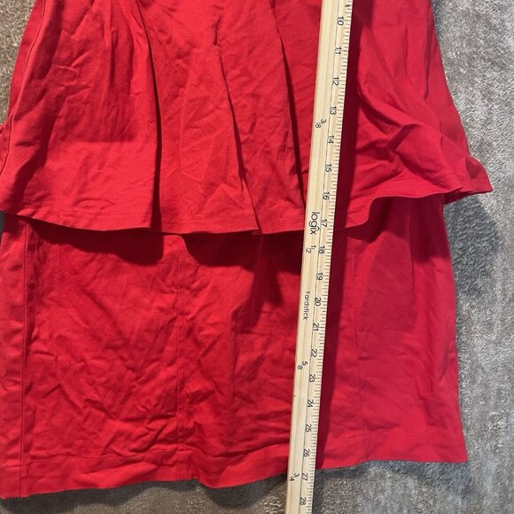 H&M Dress Womens 14 Plus Red Peplum Strapless Fitted Holiday Cocktail Knee - Picture 4 of 5